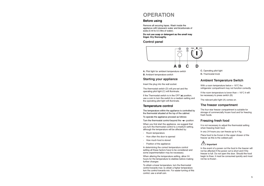 Electrolux ER 7628 B manual Operation 