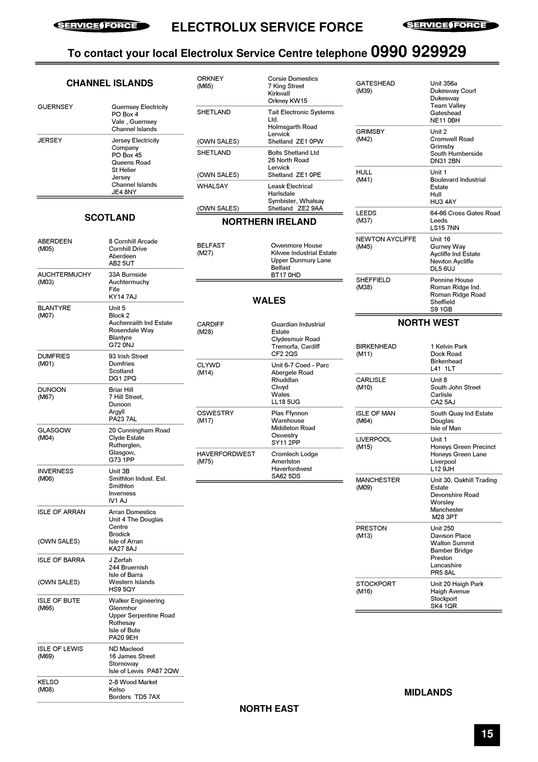 Electrolux ER 7657B, ER 7656B instruction manual Electrolux Service Force 