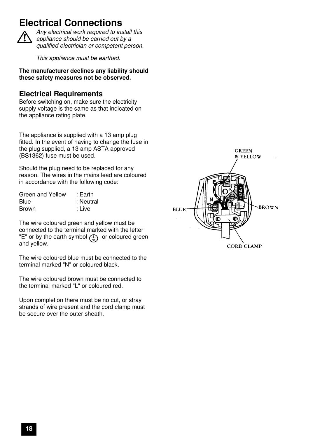 Electrolux ER 7656B, ER 7657B instruction manual Electrical Connections, Electrical Requirements 