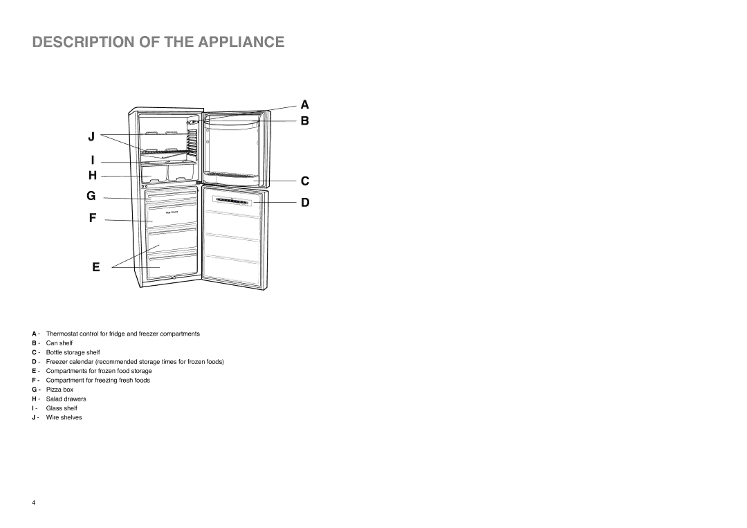 Electrolux ER 7825 B instruction manual Description of the Appliance 