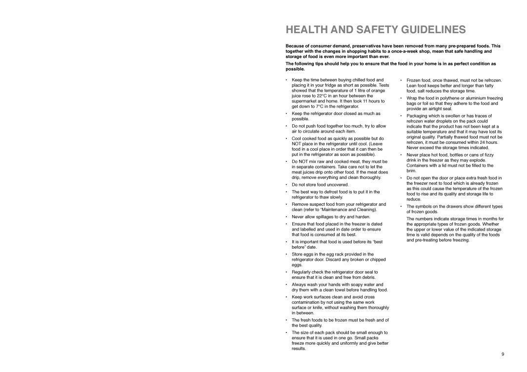 Electrolux ER 7926B manual Health and Safety Guidelines 