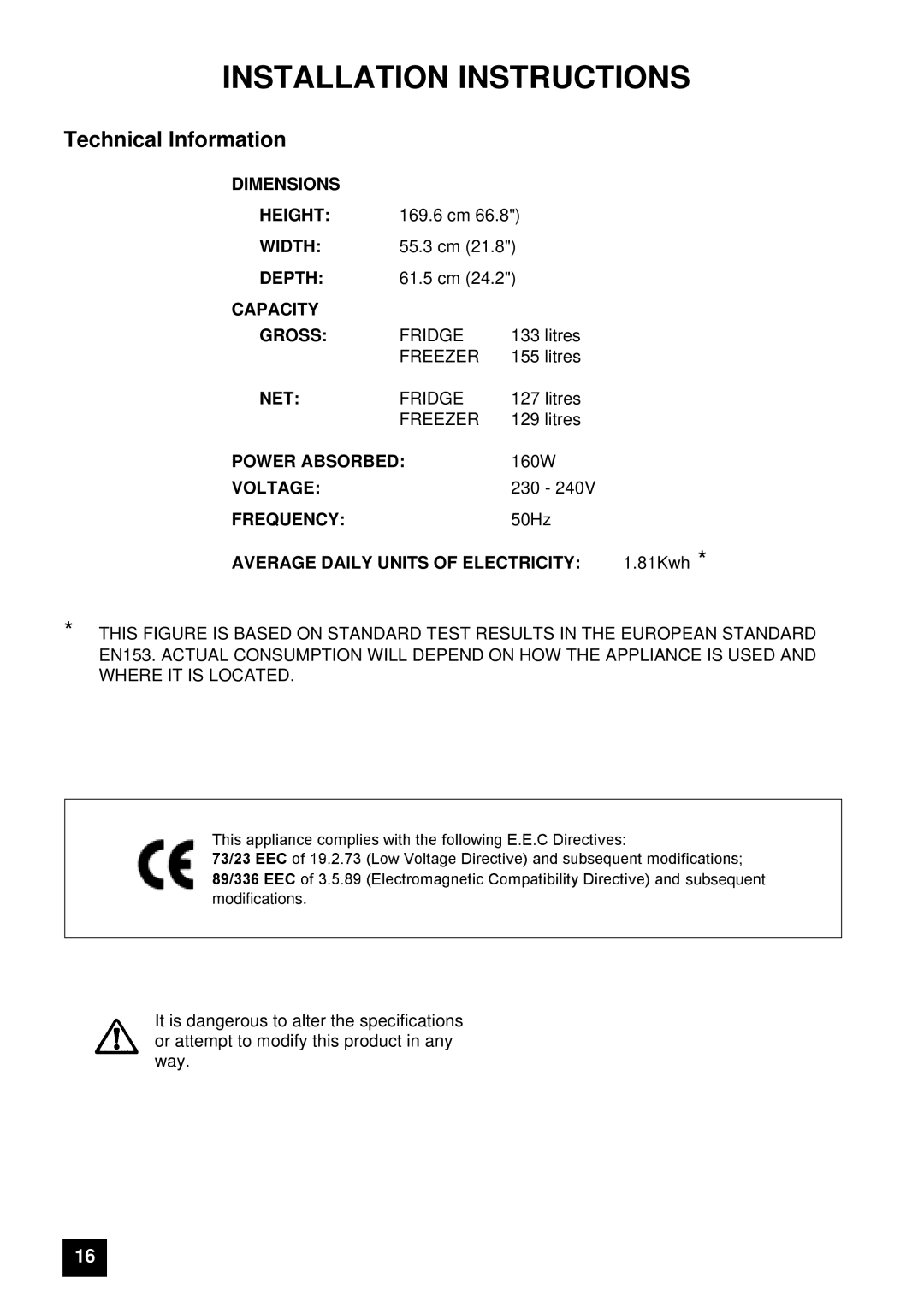 Electrolux ER 7946B, ER 7947B instruction manual Andsubsequentmodifications, Installation Instructions 