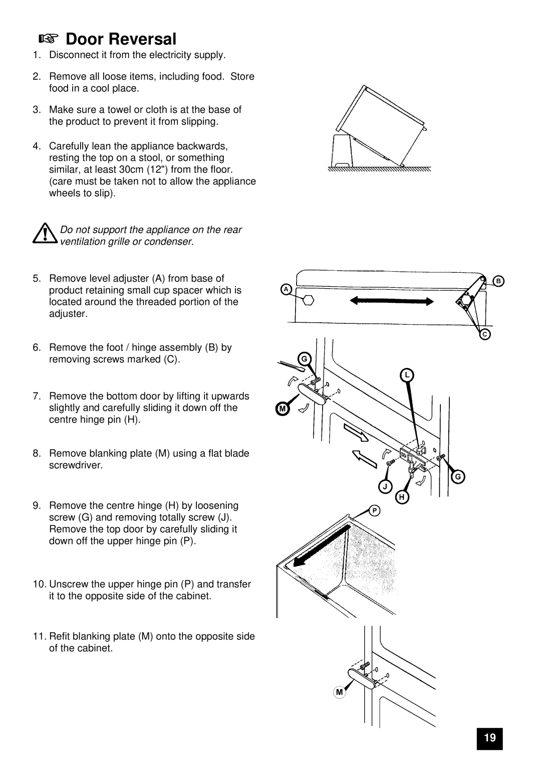 Electrolux ER 7947B, ER 7946B instruction manual Door Reversal 