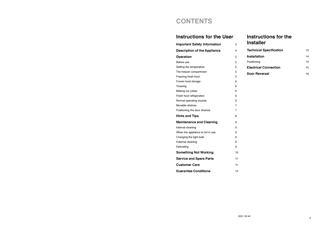 Electrolux ER 8034 I manual Contents 