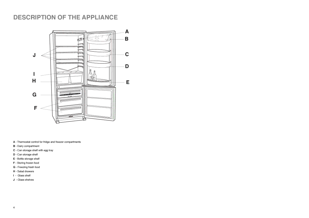 Electrolux ER 8034 I manual Description of the Appliance 