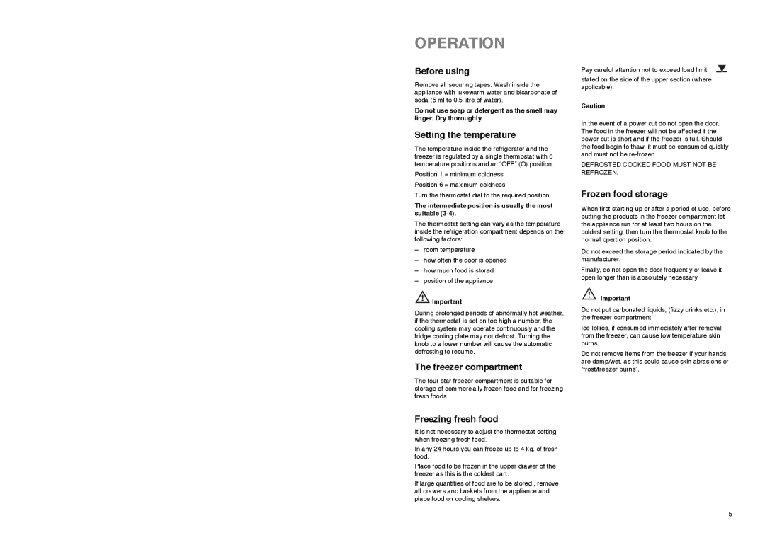 Electrolux ER 8133 I manual Operation 