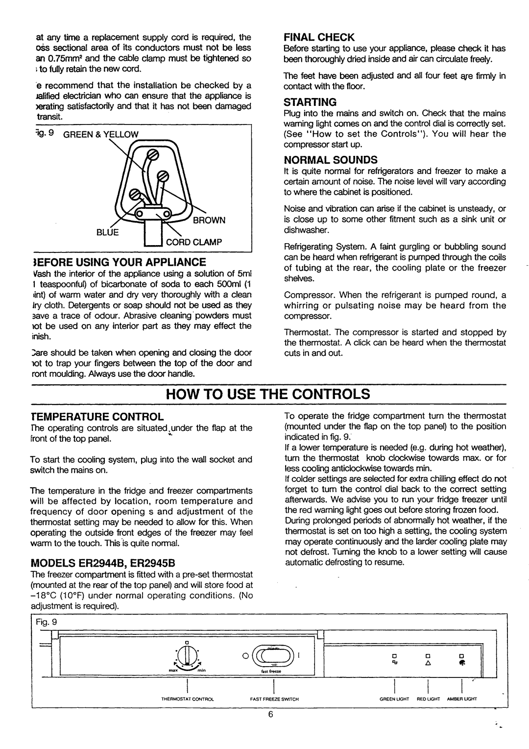 Electrolux ER2345B, ER2944B, ER2945B, ER2344B manual 