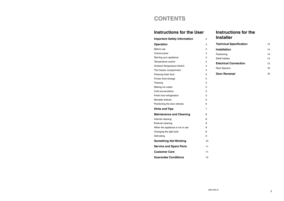 Electrolux ERB 3023 manual Contents 