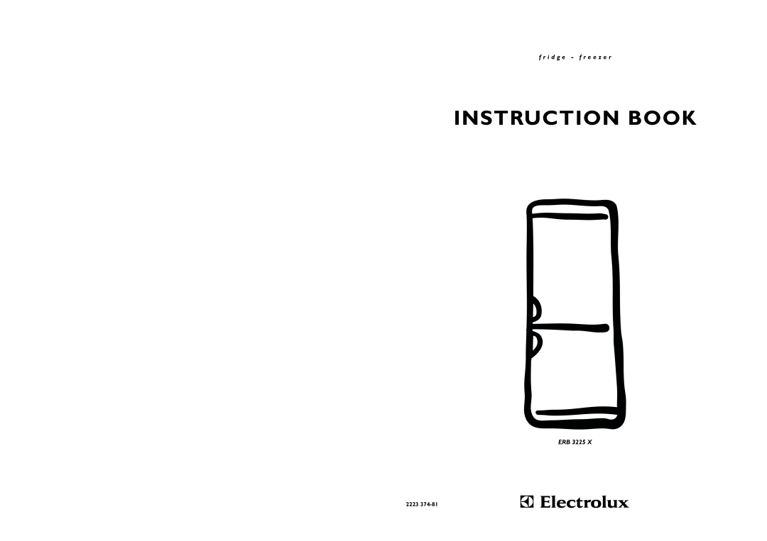 Electrolux ERB 3225 X manual Instruction Book, f r i d g e - f r e e z e r, 2223 
