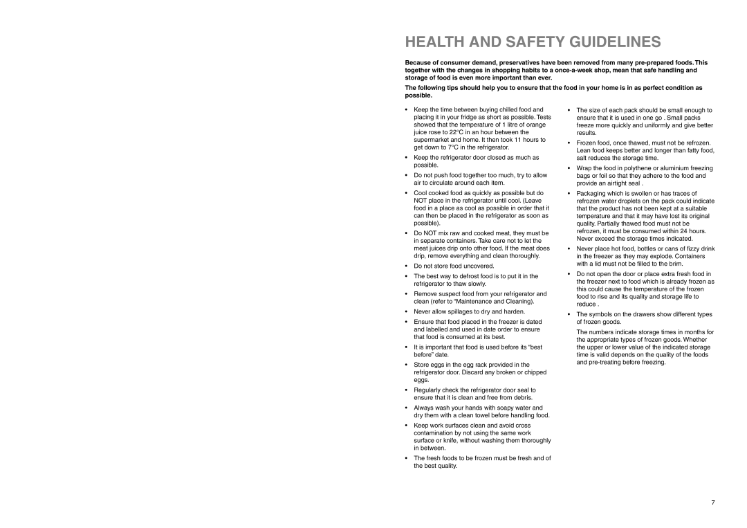 Electrolux ERB 7525 manual Health and Safety Guidelines 