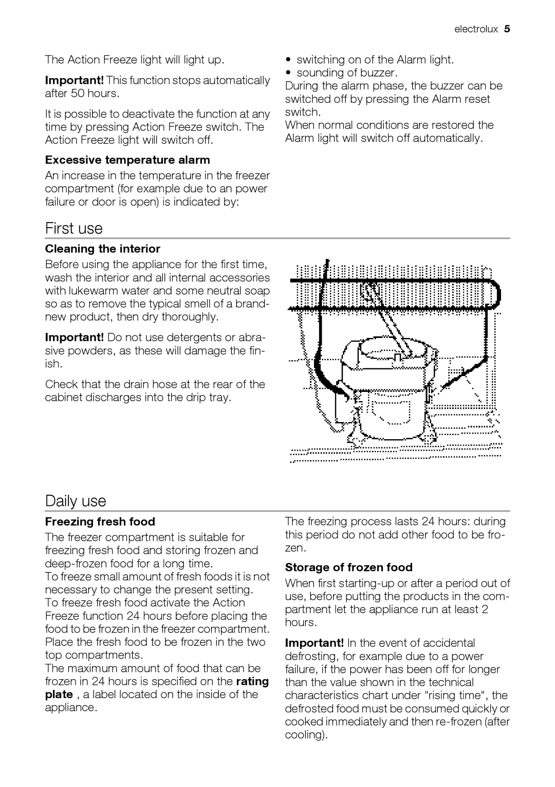 Electrolux ERB34257W, ERB39251W user manual First use, Daily use 