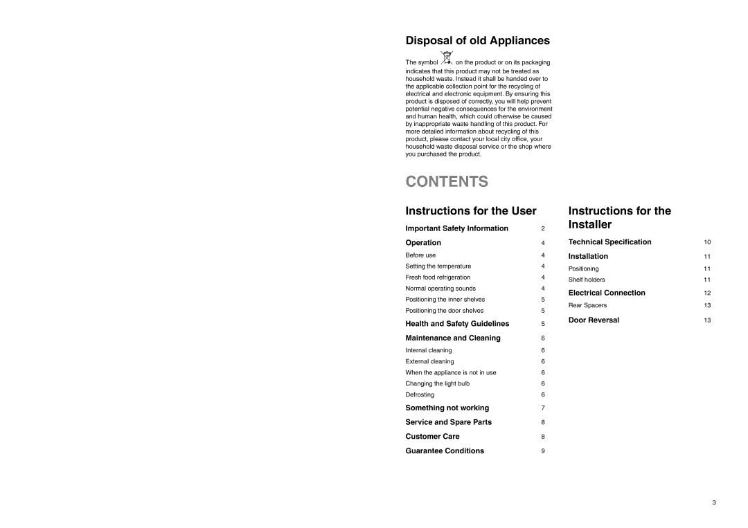 Electrolux ERC 3025 X manual Contents 