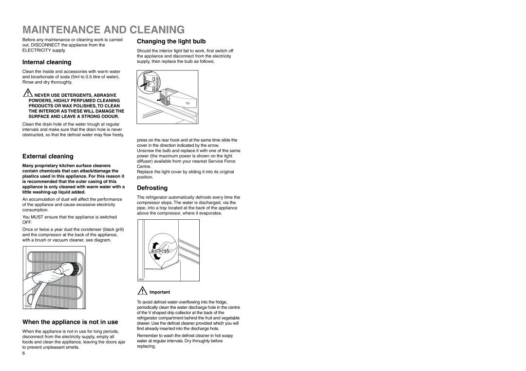 Electrolux ERC 3025 X manual Maintenance and Cleaning 