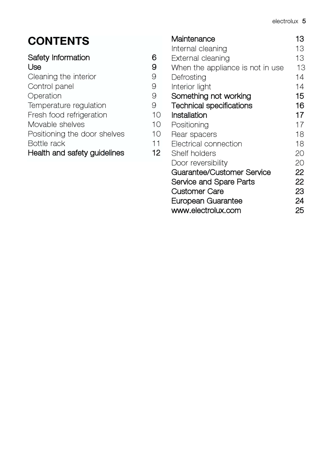 Electrolux ERC 34292 S manual Contents 