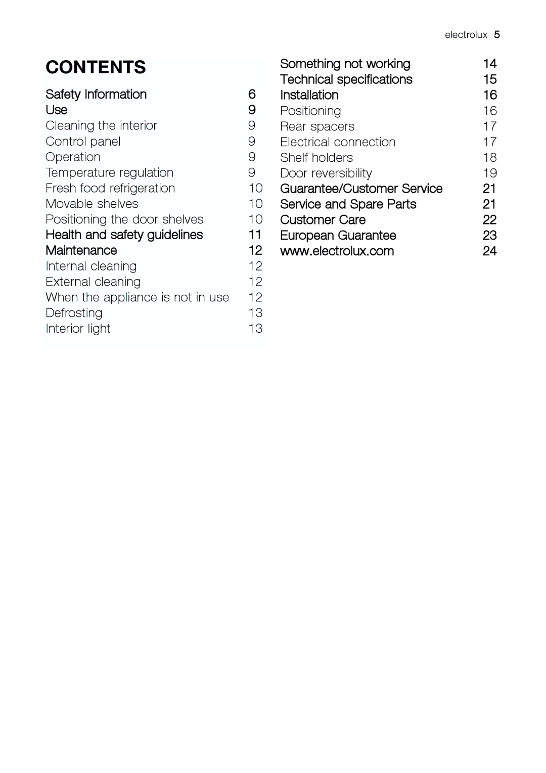 Electrolux ERC 39292 S manual Contents 