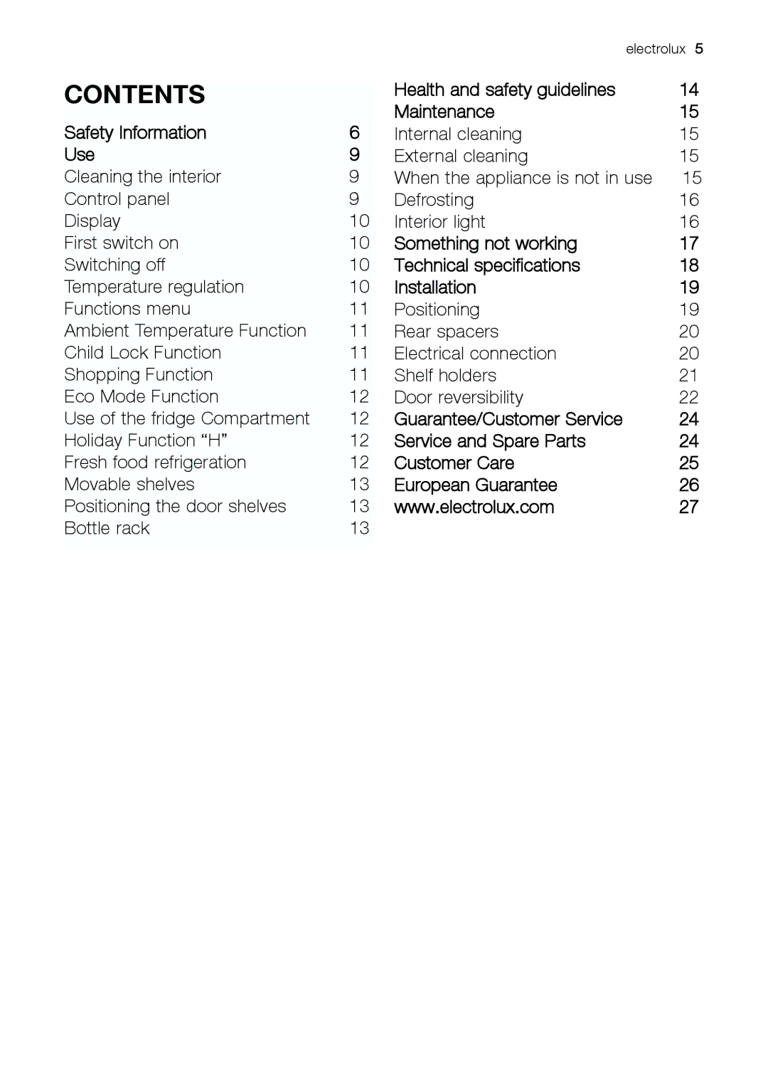 Electrolux ERC 39392 S manual Contents 