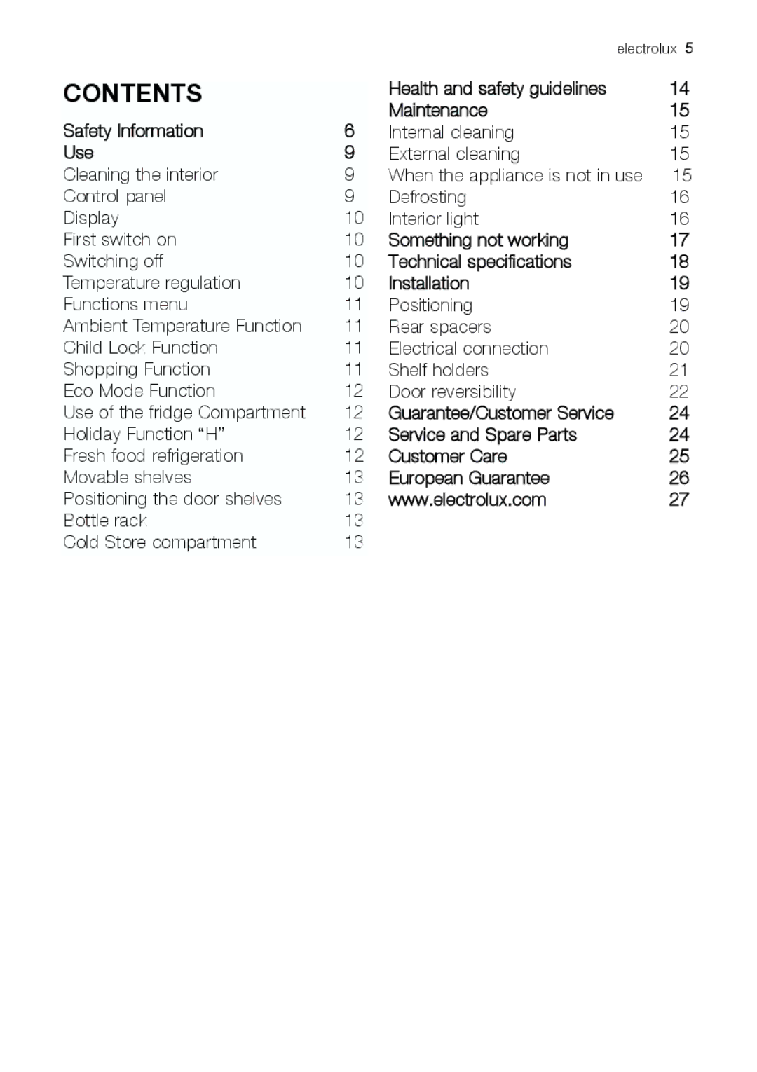 Electrolux ERC 39392 X manual Contents 