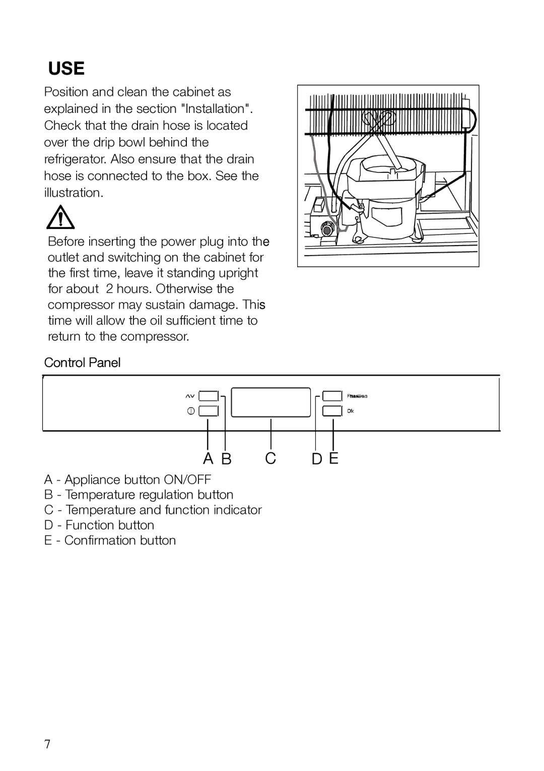 Electrolux ERES31800 manual Use, Control Panel 