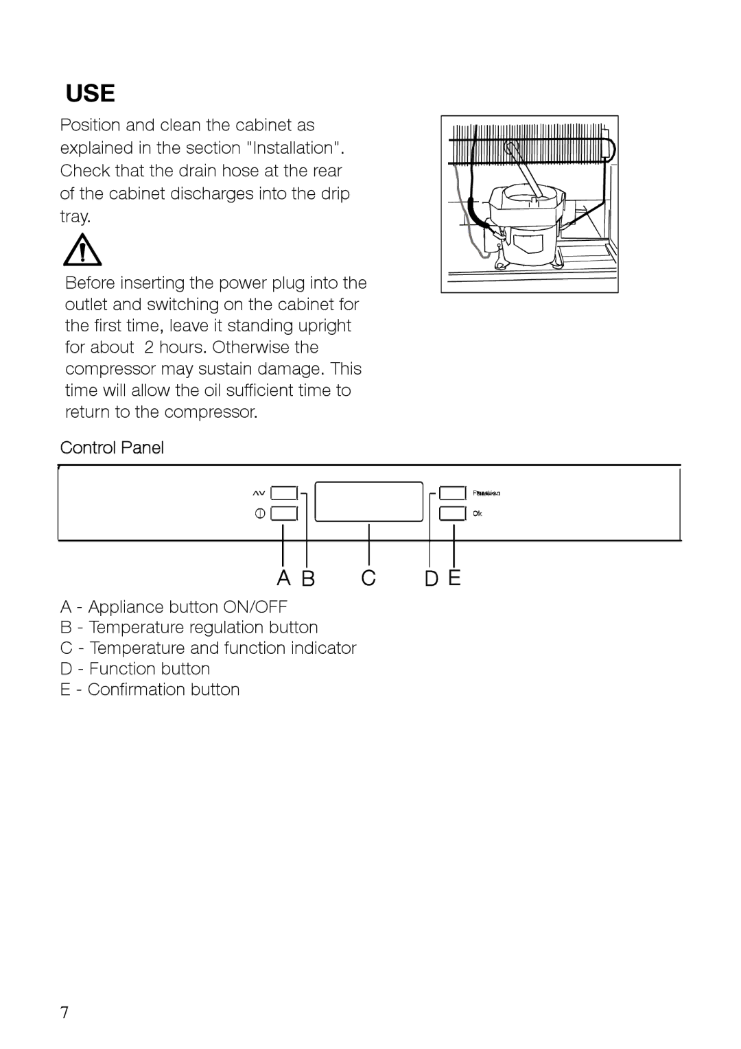 Electrolux ERES31800W, ERES31800X user manual Use, Control Panel 