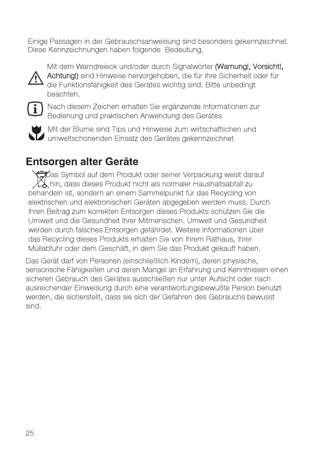 Electrolux ERES35800 user manual Entsorgen alter Geräte 