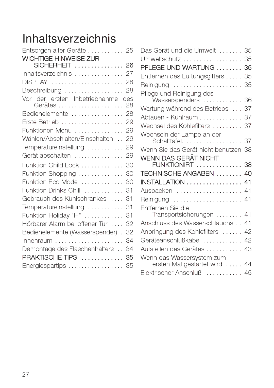 Electrolux ERES35800 user manual Praktische Tips, Pflege UND Wartung 