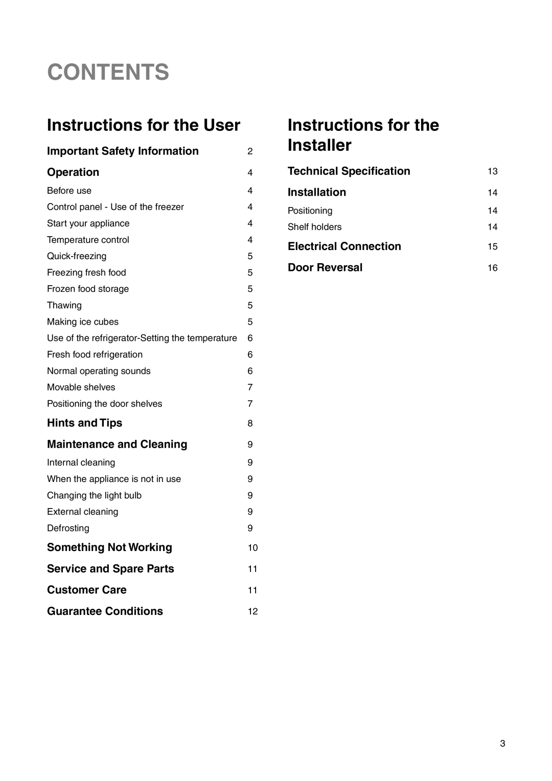 Electrolux ERF 2831 manual Contents 