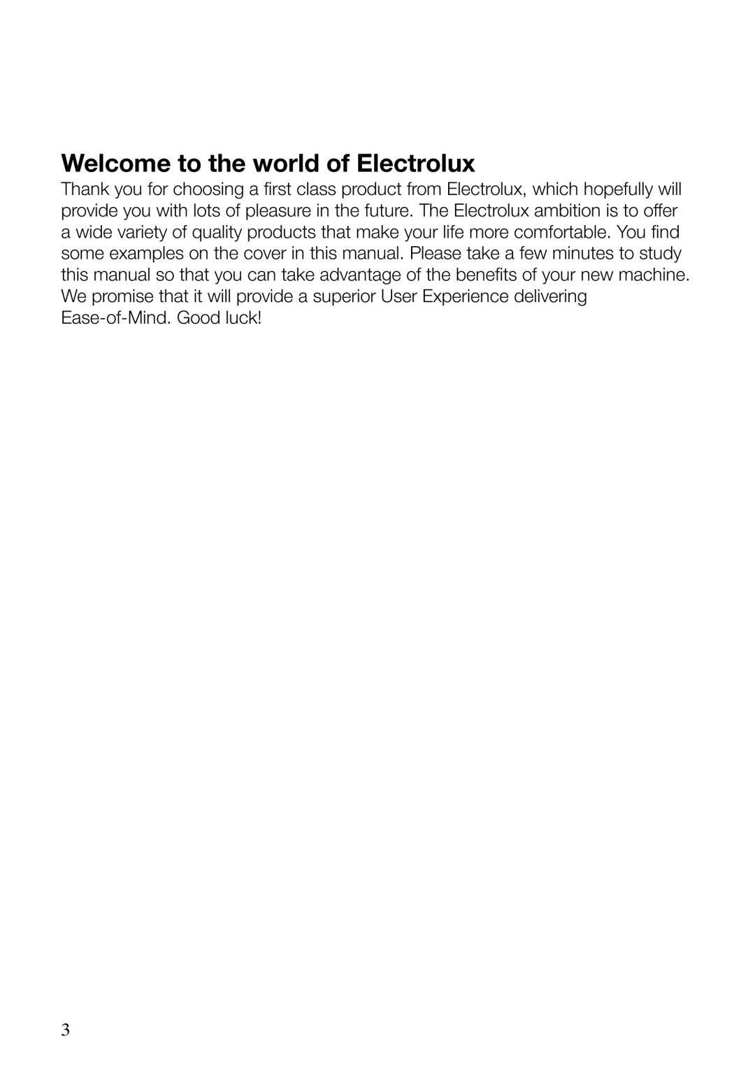 Electrolux ERF37800WX user manual Welcome to the world of Electrolux 