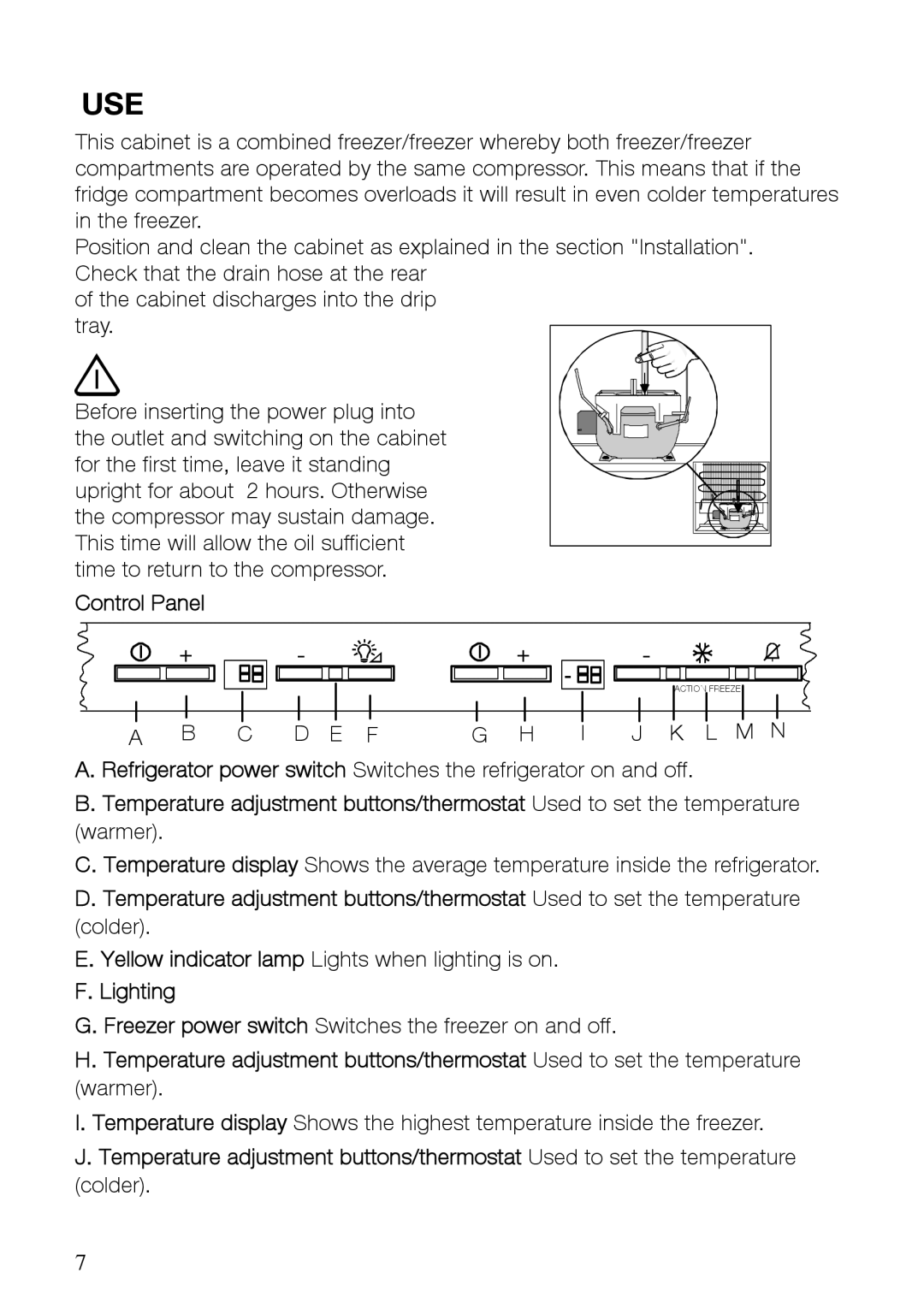 Electrolux ERF37800WX user manual Control Panel, Lighting 