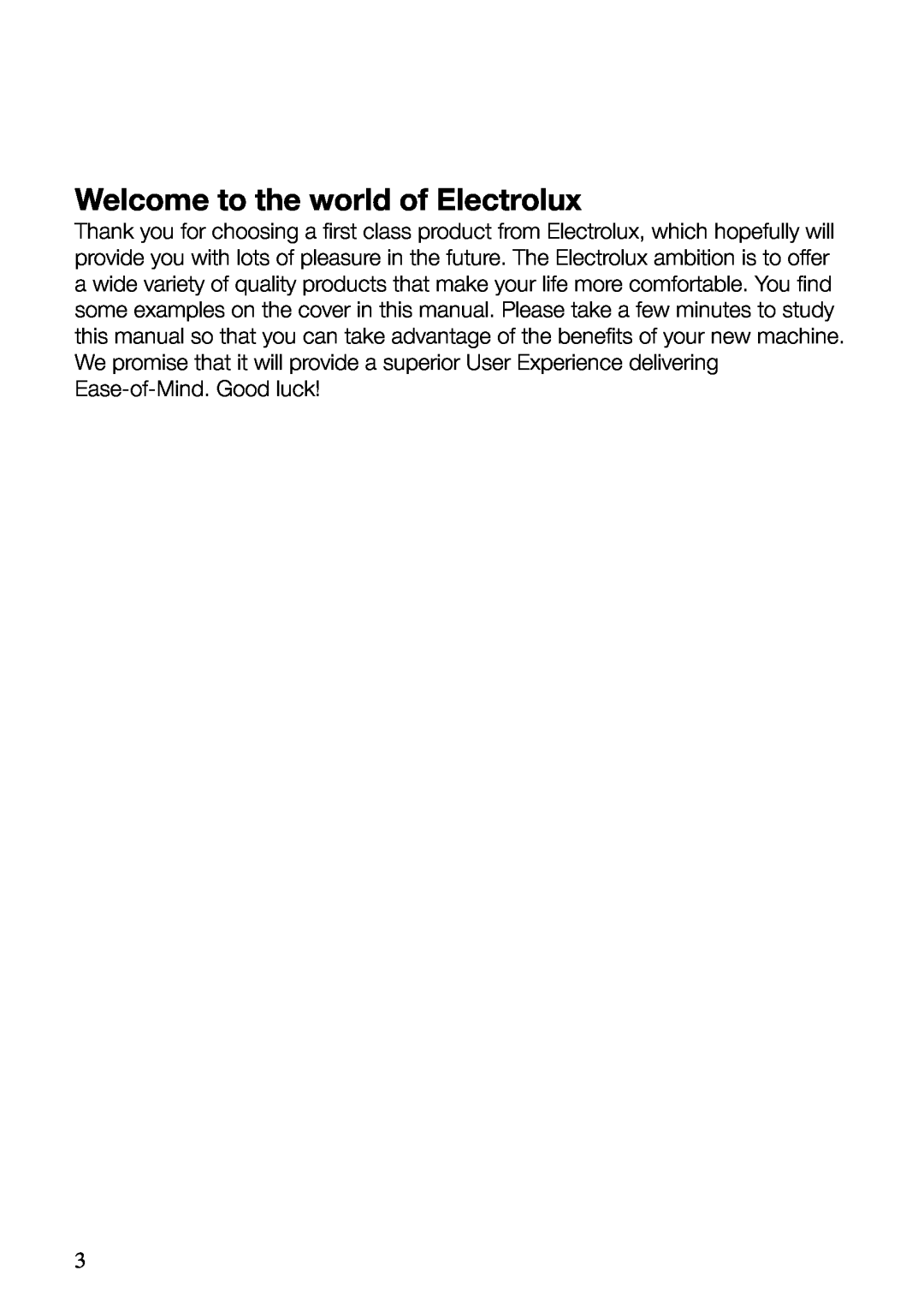 Electrolux ERF37800WX user manual Welcome to the world of Electrolux 