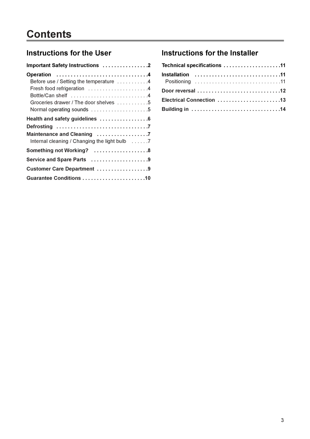 Electrolux ERN 1672, ERN 2372 manual Contents 