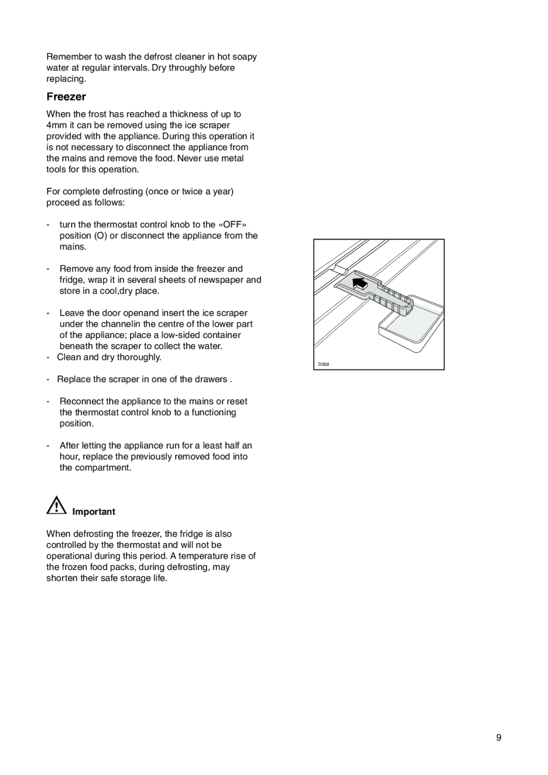 Electrolux ERN 29600 user manual Freezer 