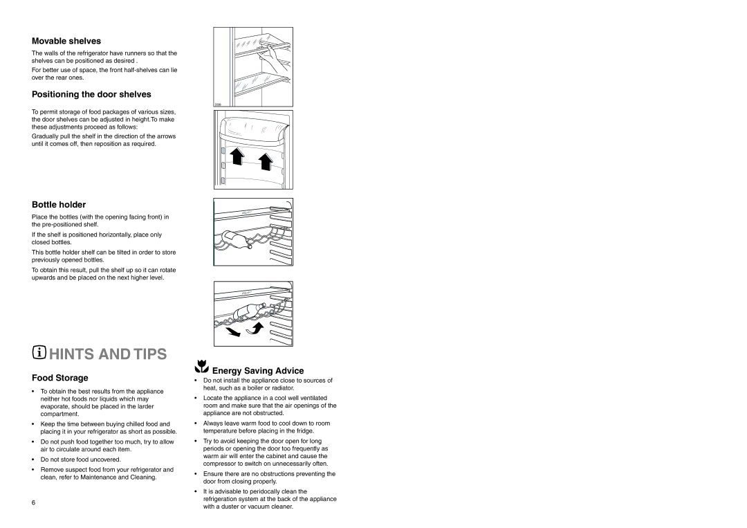 Electrolux ERN 3420 manual Hints and Tips 