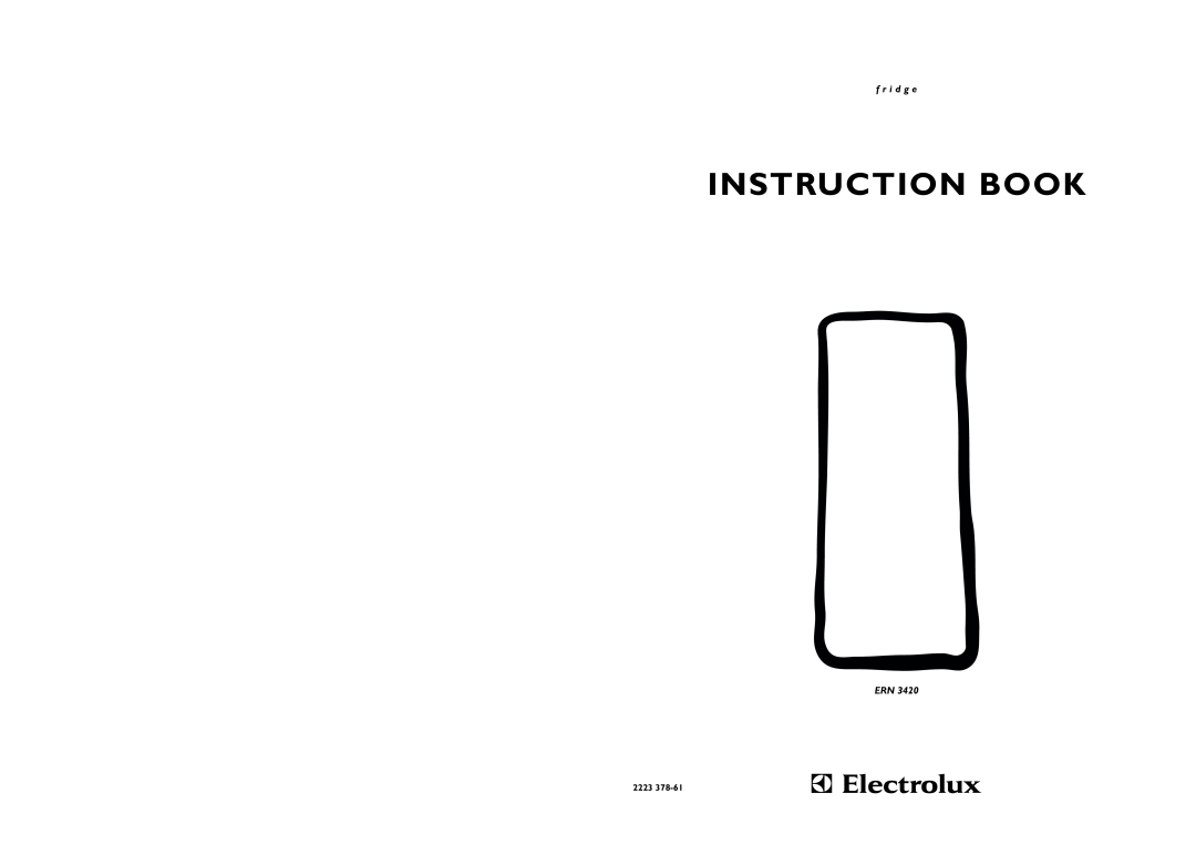 Electrolux ERN 3420 manual Instruction Book, f r i d g e, 2223 