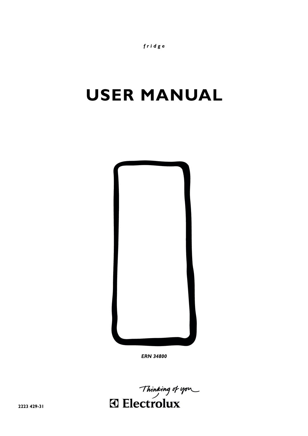 Electrolux ERN 34800 user manual I d g e ERN 