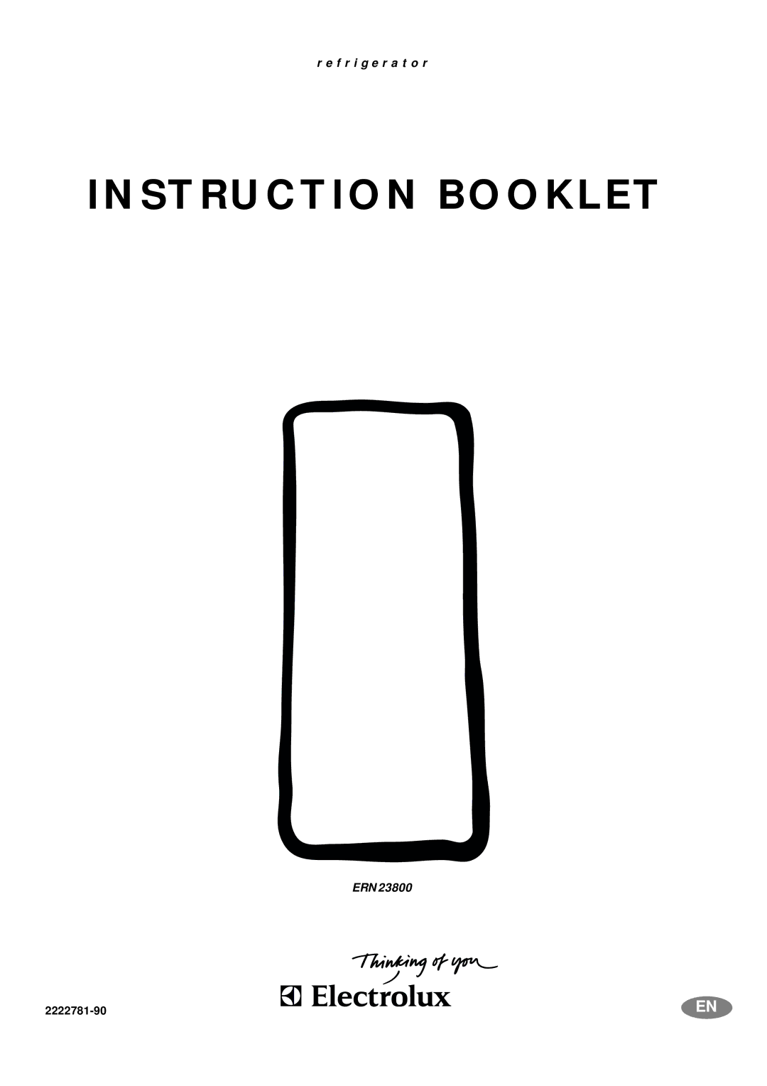 Electrolux ERN23800 manual Instruction Booklet 