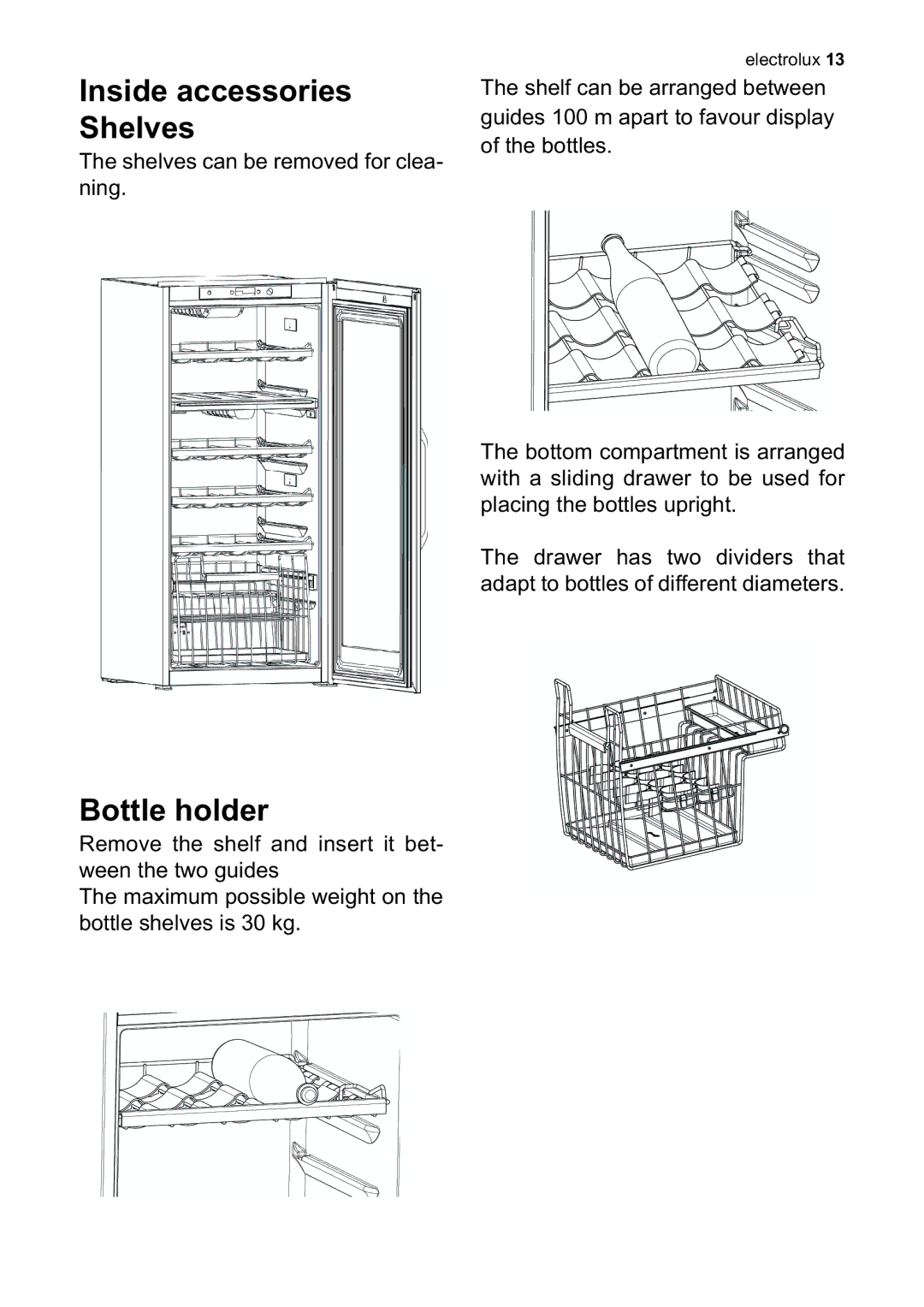 Electrolux ERW23910X, ERW23900X user manual Bottle holder 