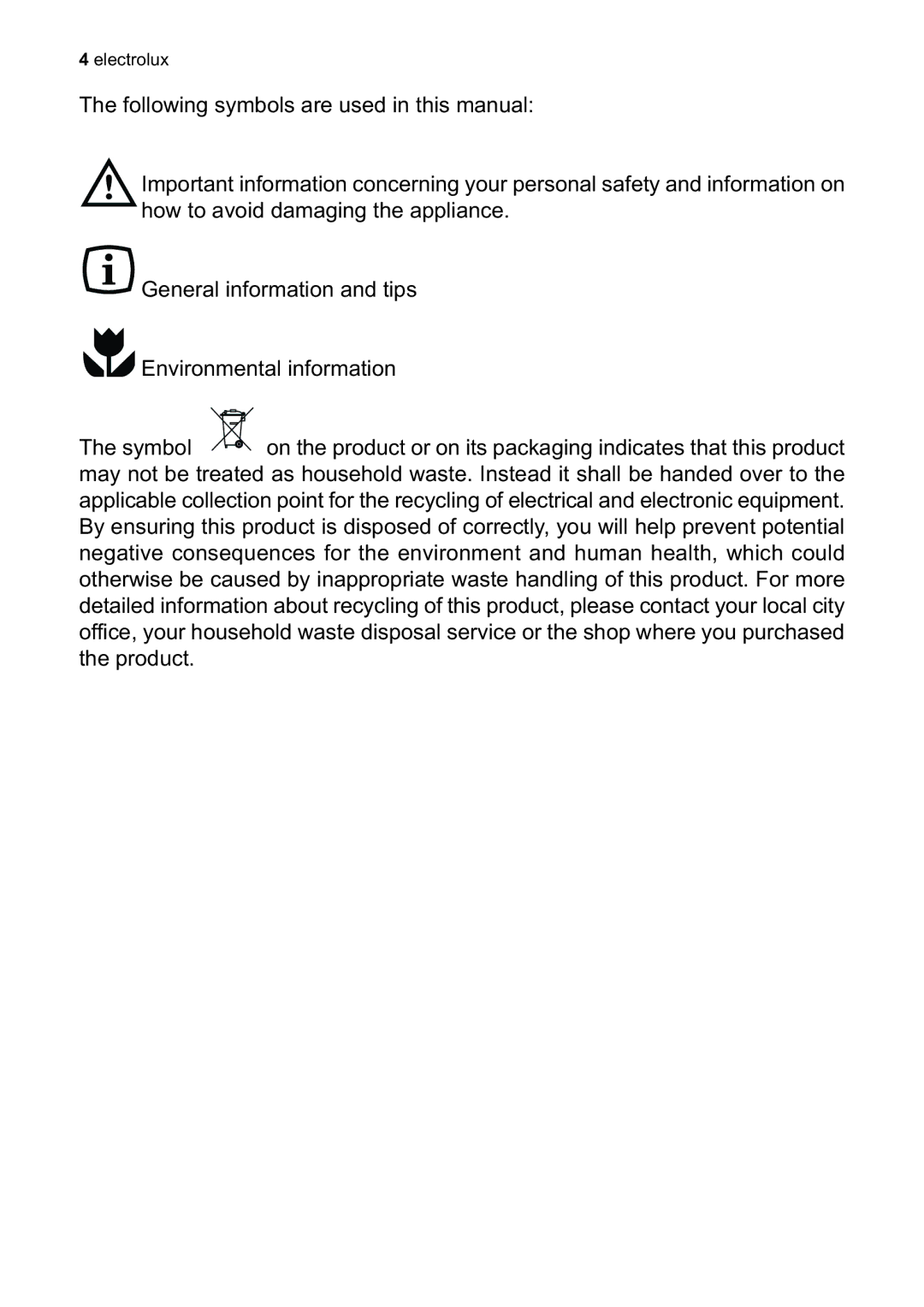 Electrolux ERW23900X, ERW23910X user manual Electrolux 