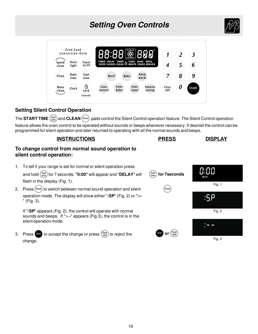 Electrolux ES510 important safety instructions Setting Silent Control Operation 