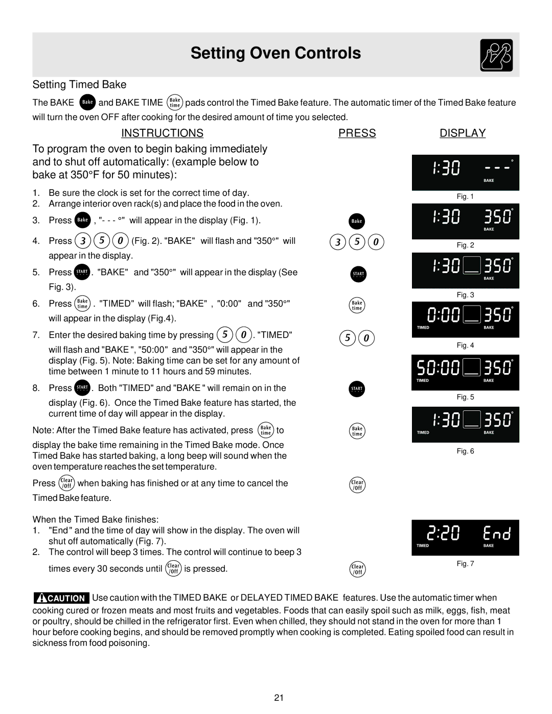 Electrolux ES510 important safety instructions Setting Timed Bake, When the Timed Bake finishes 