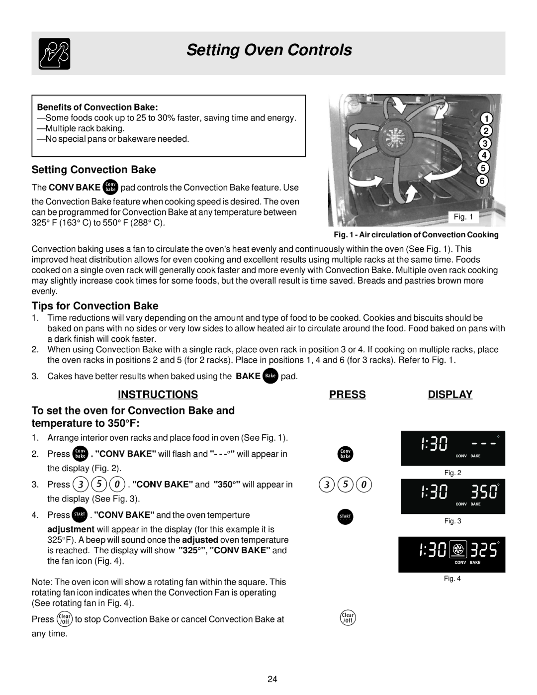 Electrolux ES510 Setting Convection Bake, Tips for Convection Bake, Benefits of Convection Bake 