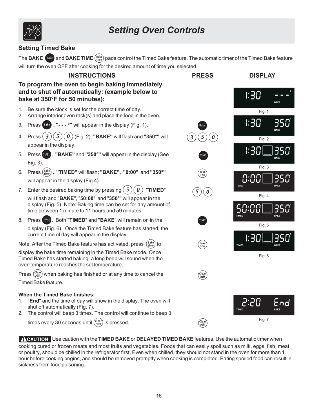 Electrolux ES510L manual Setting Timed Bake, When the Timed Bake finishes 