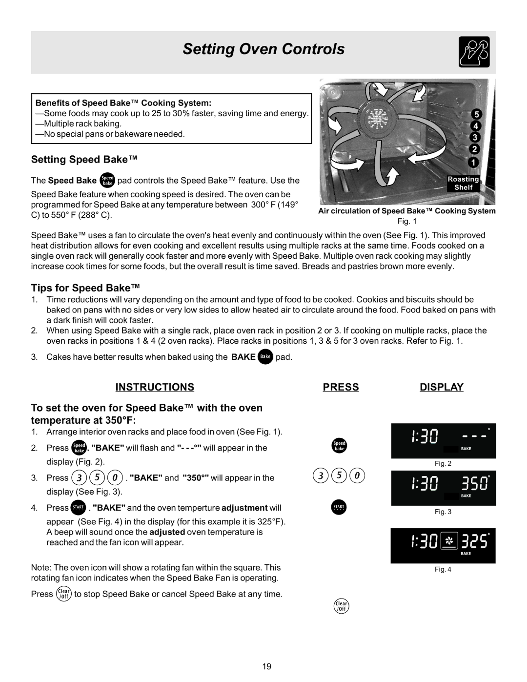 Electrolux ES510L manual Setting Speed Bake, Tips for Speed Bake, Benefits of Speed Bake Cooking System 