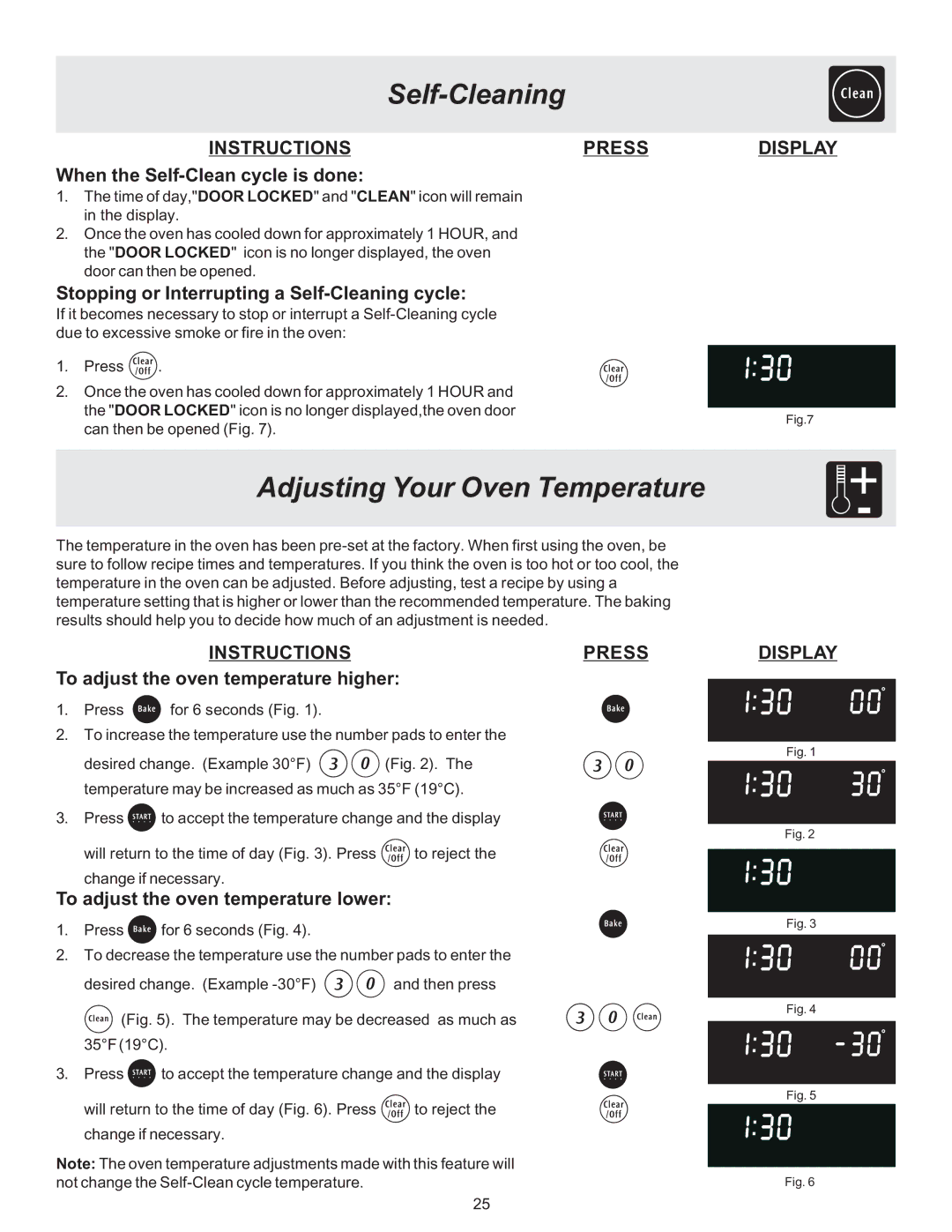 Electrolux ES510L Adjusting Your Oven Temperature, When the Self-Clean cycle is done, To adjust the oven temperature lower 