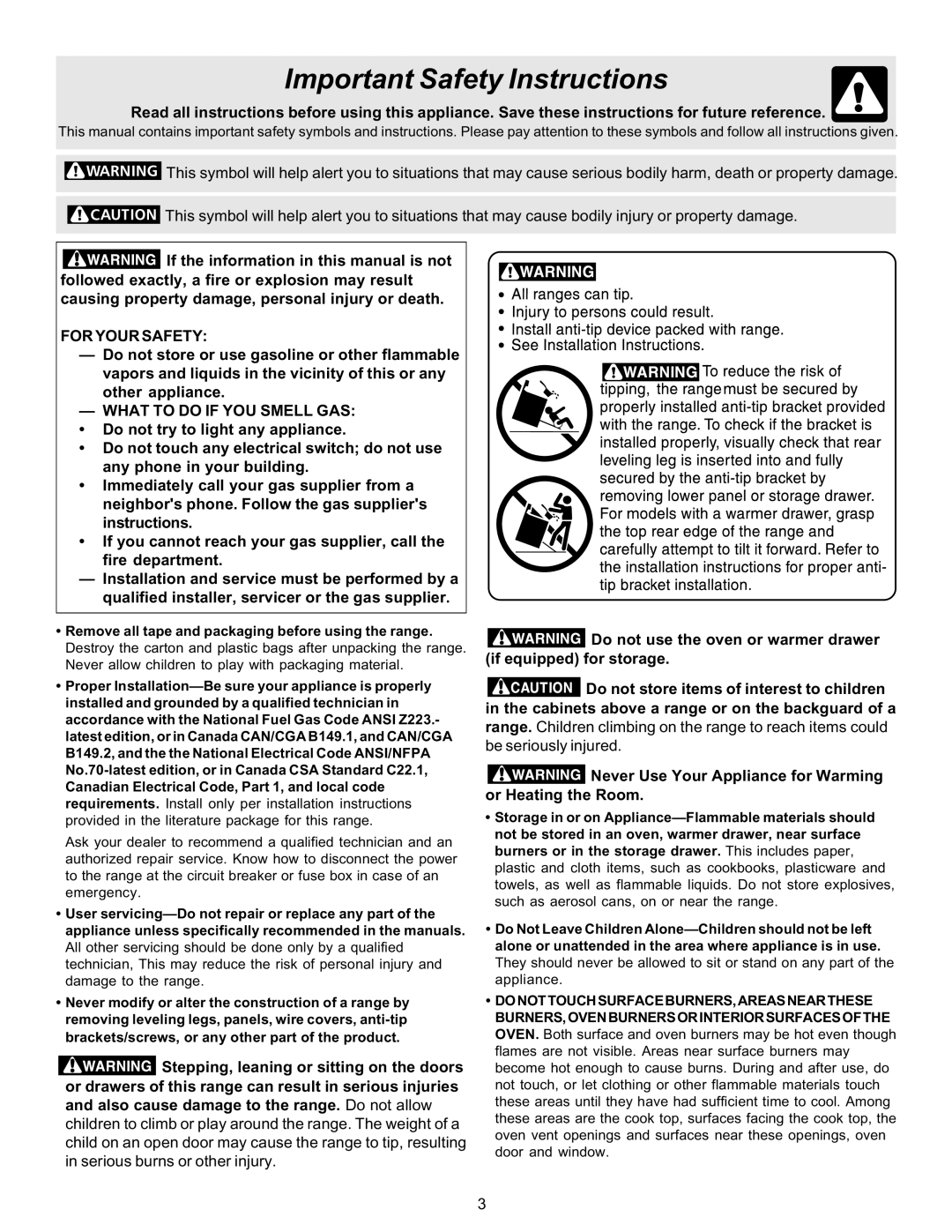 Electrolux ES510L manual Important Safety Instructions, For Your Safety 