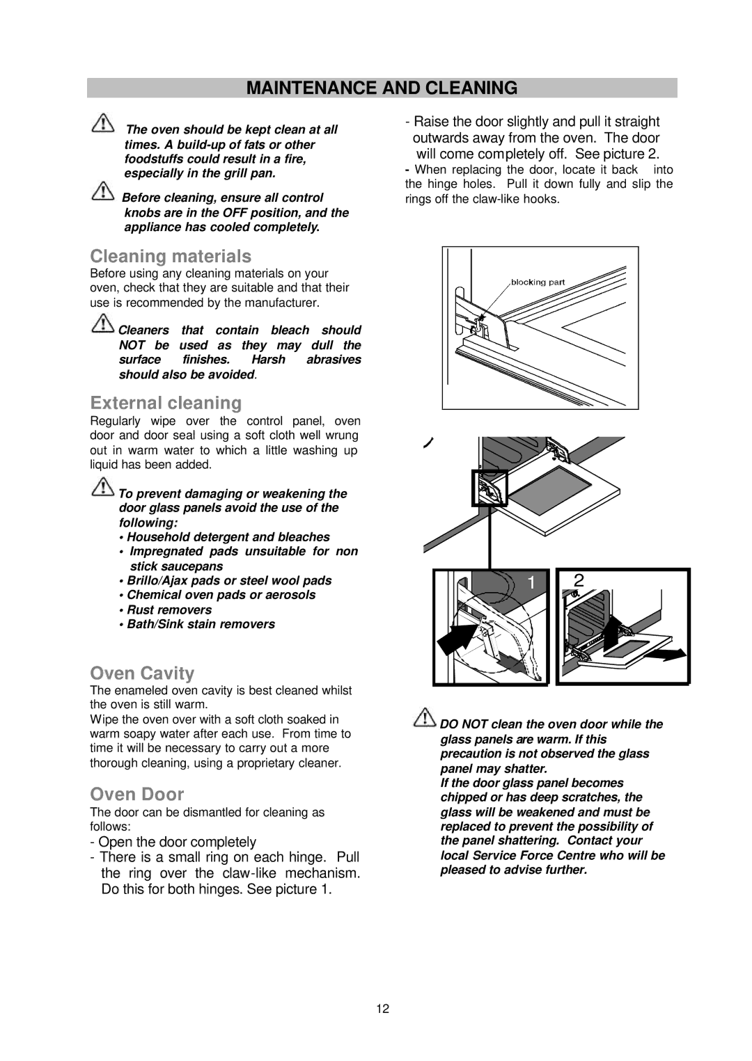 Electrolux ESC5060W manual Maintenance and Cleaning, Cleaning materials, External cleaning 