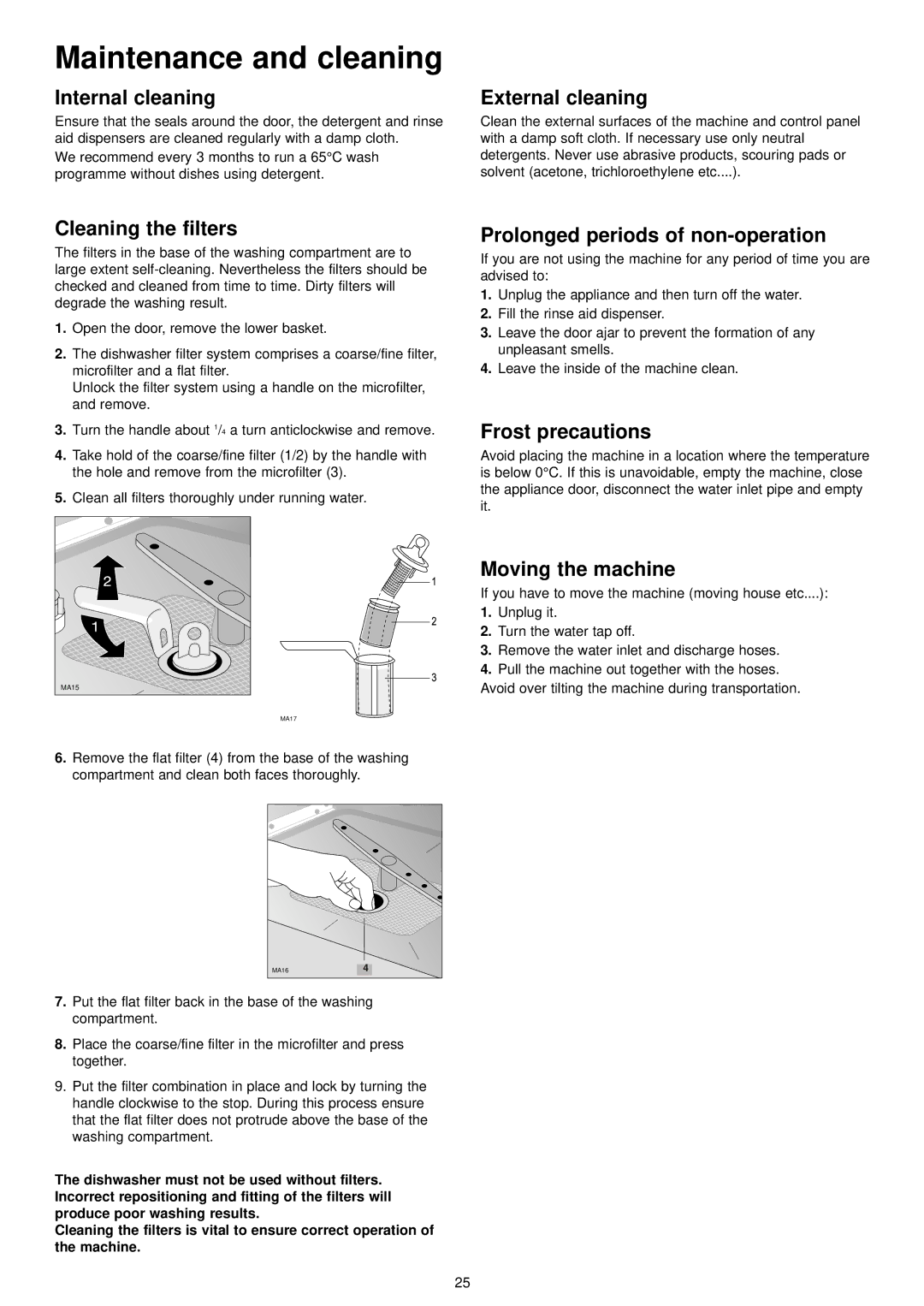 Electrolux ESF 4120 manual Maintenance and cleaning 