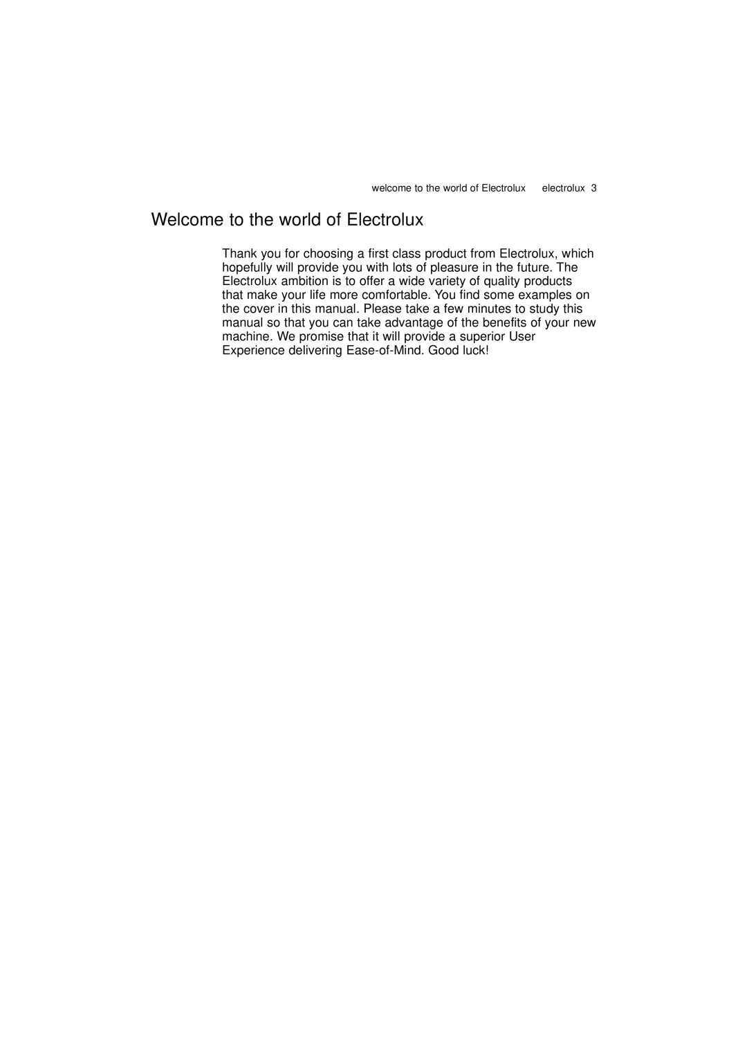 Electrolux ESF 43010 user manual Welcome to the world of Electrolux 