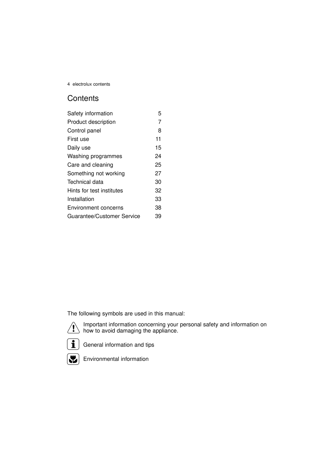 Electrolux ESF 43010 user manual Contents 