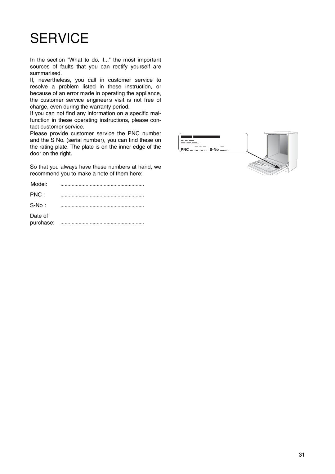 Electrolux ANC 822, ESF 631 manual Service 