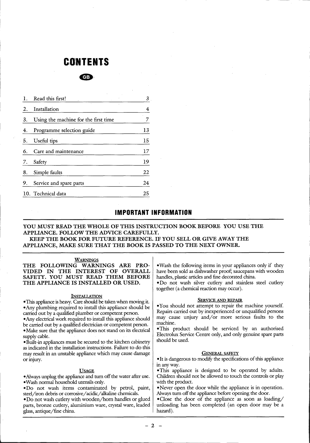 Electrolux ESF 640 manual 